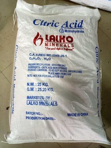 Industrial Grade Citric Acid Monohydrate Cas No: 5949-29-1