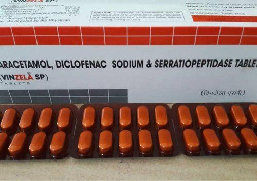 Paracetamol Diclofenac Sodium Serratiopeptidase Tablets