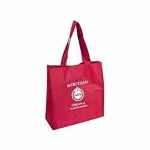 Moisture Proof Printed, Waterproof And Washable Red Imported Matty Fabric Carry Bag For Shopping