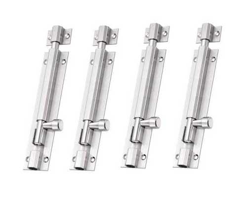 Silver Power Coated Stainless Steel Door Tower Bolt In Rectangular Shape Size: As Per Customer