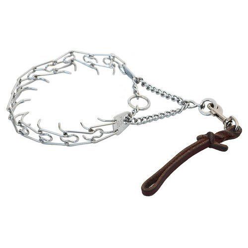 Stainless Steel Dog Choke Collar With 4-5 Feet Length And Leather Hook Material