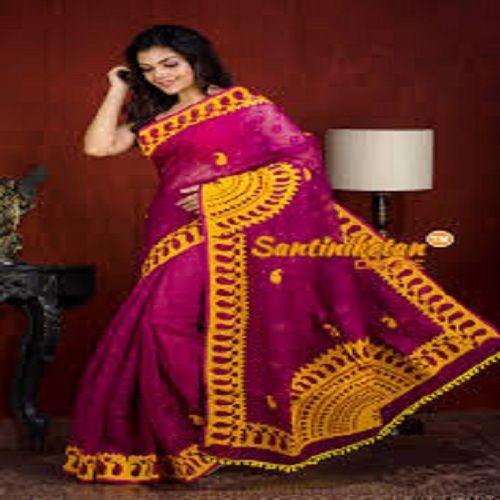 Multi Colorfastness Skin Friendliness Attractive Design Cotton Silk Printed Ladies Saree