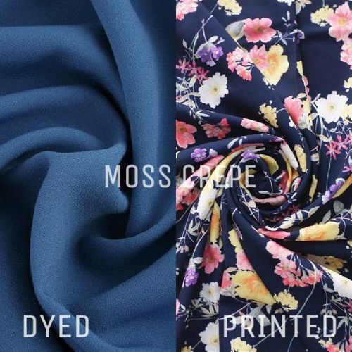 Colourfastness Polyester Moss Crepe Dayed And Printed Shrink-Resistant Woven Fabric