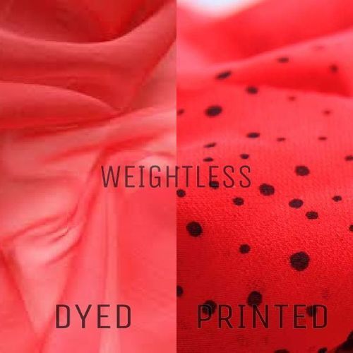 Fast Colors Red Skin Friendly Dyed And Printed Polyester Weightless Dress Fabric