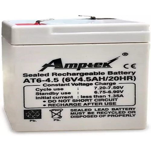 Amptek 6V 4.5 Ah Acid Battery With Long Service Life And Good Stability For Electronic Gauging Scales Weight: 40  Kilograms (Kg)