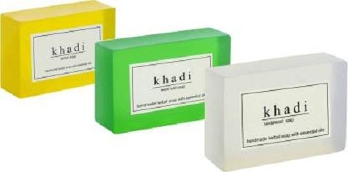 Antibacterial Smooth Natural Khadi Herbal Soap Pack Of 3 With Different Tone