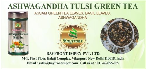 Fresh Ashwagandha And Tulsi Compressed Green Tea With Antioxidents