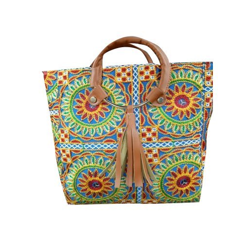 Cotton Fabric Light Weight And Very Spacious, Multi Color Handcrafted Women Hand Bag