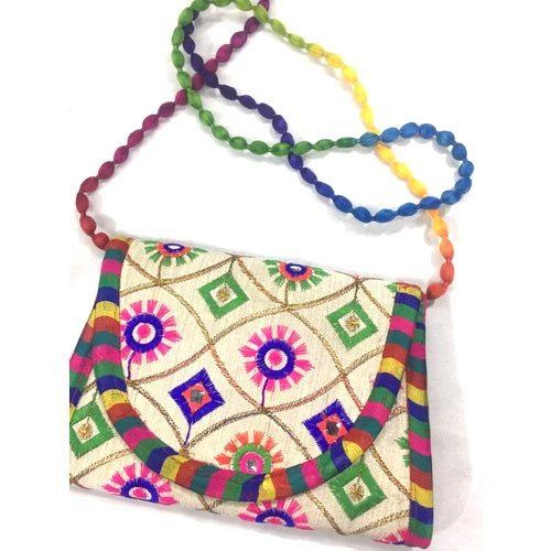 Light Weight And Very Spacious, Multicolor Cotton Women Fancy Sling Bag