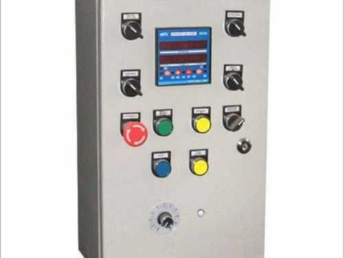 Mild Steel Powder Coated Three Phase Electrical Control Panel Board Cover Material: Metal Base