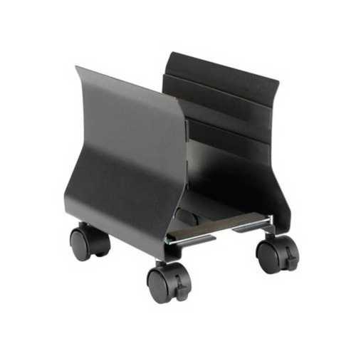 Corrosion Free and Abrasion Proof Four Wheel Plain Black Metal CPU Trolley