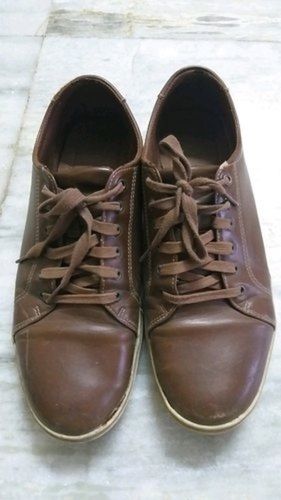 Leather Mens Light Weight And Daily Wear Brown Color Casual Shoe 