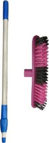 Hard Bristles Hardy Brush With 4 Feet Telescopic Rod For Floor Cleaning