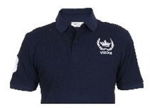 Mens Casual Wear Polo-Neck Half Sleeves Plain Cotton Blue T-Shirts Age Group: Adults