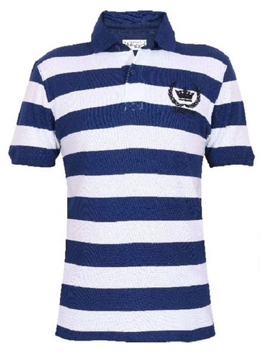 Men's Casual Striped Polo T-Shirt - Cotton Sizes: S-XXXL Blue and White | Super Fit Breathable Quick Dry Skin Friendly Machine Washable