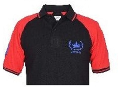 Mens Polo-Neck Half Sleeves Black And Red Cotton Plain Casual T-Shirts Age Group: Adults