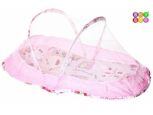 Polyester Pink Color Baby Folding Mosquito Net For Home, 135 X 65 X 65 Cm Size