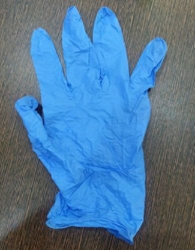 Plain Powder Free And Non-Sterile Half Dipped Blue Nitrile Gloves For Cleaning, Examination