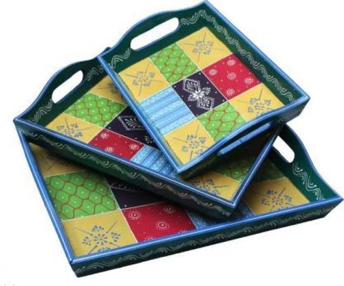 Polished Printed Multicolor Paint Tray Set