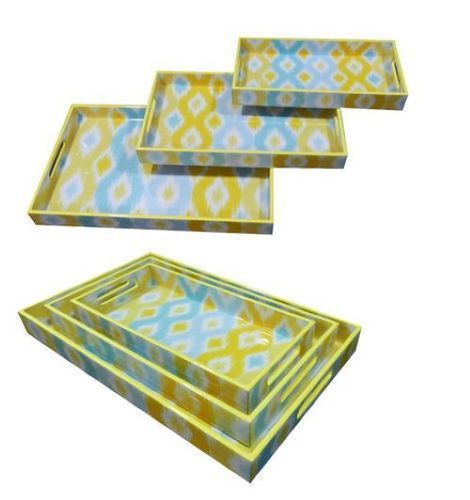 Printed Multicolor Paint Tray Set