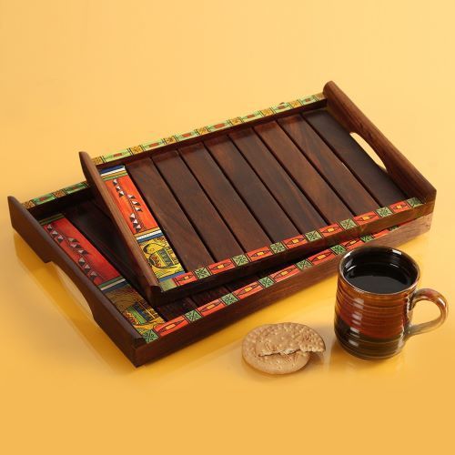 Paint Tray Set - Wooden, Plastic, Ceramic, Melamine | Customized Size, Multicolor, Printed Design, Durable, Attractive Finish