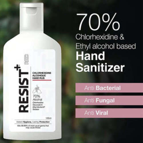 Resist+ Rs102 Anti Bacterial Chlorhexidine Based Hand Sanitizer Gel, 120ml