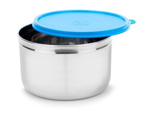 Signoraware Wide Mouth Food Stroage Steel Container 1.1 Ltr With Leak Proof Lid Height: 8.7  Centimeter (Cm)