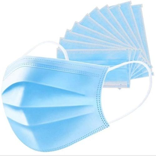 3 Layer Sky Blue Color Disposable Non-Woven Face Mask for Hospital