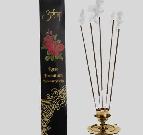 Straight 8 Inch 99% Black Colour Purity Rose Premium Incense Stick, 3-5 Minutes Burning