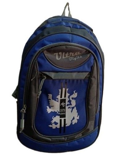 25 L Capacity Printed Blue Ultra Digits School Bag with 4 Pockets