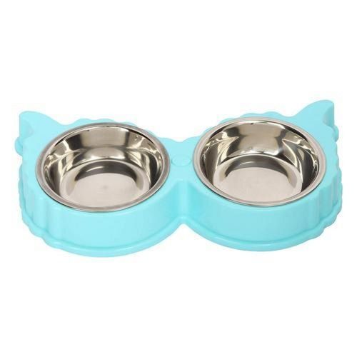 300 Ml Detachable Stainless Steel And Plastic Pet Cat/Dog Feeding Bowl For Home Application: Cats