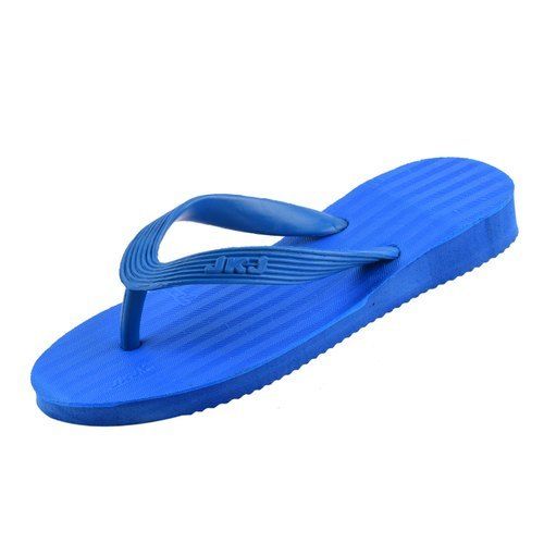 Ladies Blue Daily Wear Light Weighted Plain Rubber Hawai Heel Slipper 