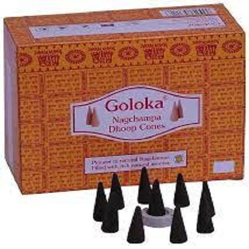Round Shape Brown Color Goloka Nag Champa Dhoop Cones