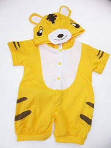 White And Yellow Stylish Baba Suit(cotton And Attached Hooded)