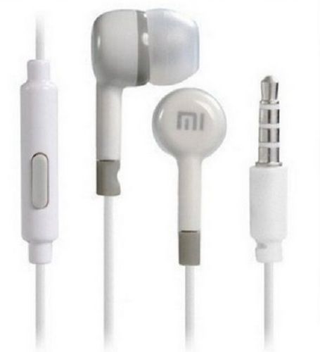 White Wired Mi Earphones For Mobile, Call Control : Call Reject, Call Answer, Call End Application: Hotel