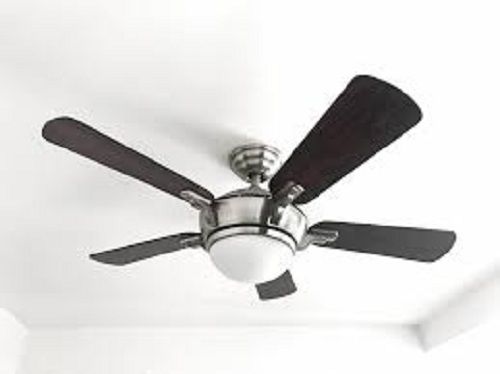 Aluminium 4 Blade Designer Black Air Fan With Led Light Attached On Middle