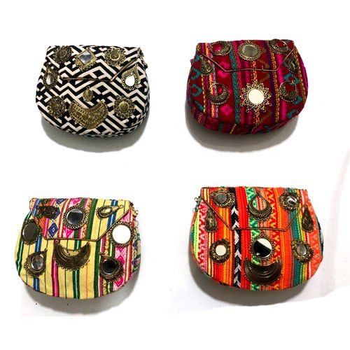 Attractive Design Jacquard Inner Indian Mosaic Clutch Bag With Chain Straps