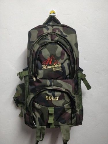 Camouflage Print Polyester Trekking Bag With Padded Shoulder Straps