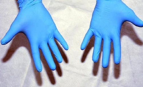 White Heat Resistant And Water Resistant Rubber Blue Disposable Hand Gloves For Surgical, Thickness 2mm