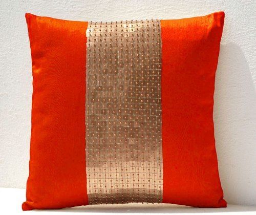 Comes In Various Colors Square Anti Wrinkle And Tear Decorative Beaded Washable Pillow Cover