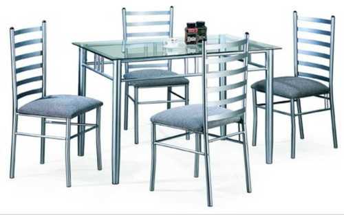 Stainless Steel Dining Table With Four Chair For Commercial Purpose