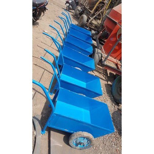 Steel Sturdiness In Construction Easy To Move Color Coated Double Wheel Barrow Trolley