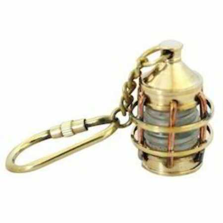 Metal Export Quality Polished Finshed Lantern Shape Brass Keychain For Gifting Purpose