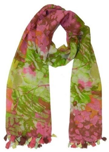 Ladies Multi Colors Skin-Friendly And Breathable Flower Printed Casual Scarves