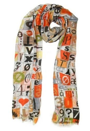 Ladies Skin-Friendly Letter Printed Assorted Colors Casual Soft Scarves