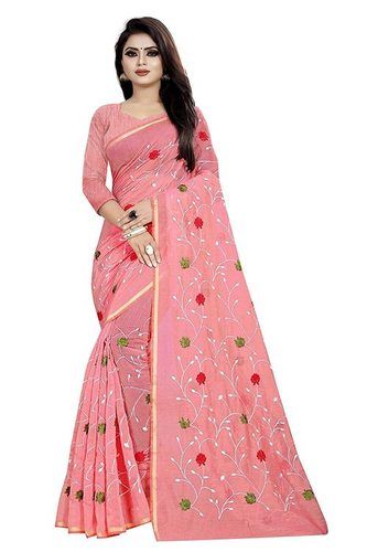 Blue Pink Color Women Self Design And Zari Work Woven Poly Silk Saree With Unstitched Blouse