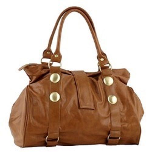 Light Weight And Very Spacious Tan Plain Ladies Bag For Daily Wear
