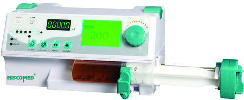 Syringe Pump - PVC Material, 280x210x255 mm Dimensions, White Color | Time Mode Infusion, 6.0/2.0/4.0 Syringe Capacity, Single Use Only, Sterilized
