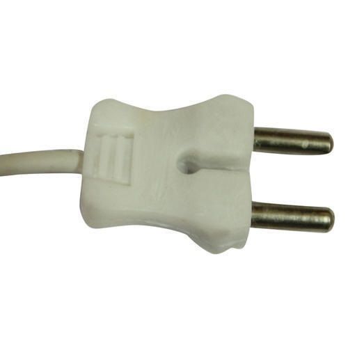 White Polycarbonate 2 Pin Plug Top, For Electric Fittings Dimension(L*W*H): 3.5 Inch (In)