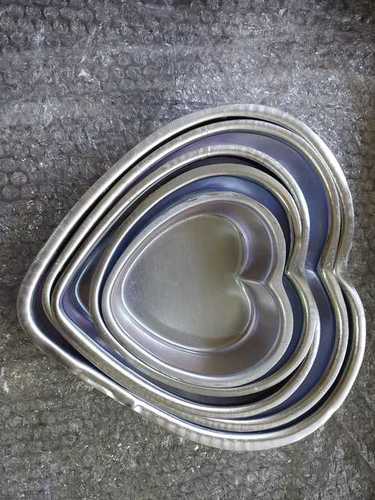 6 Inch Silver Aluminium Heart Shape Cake Mould